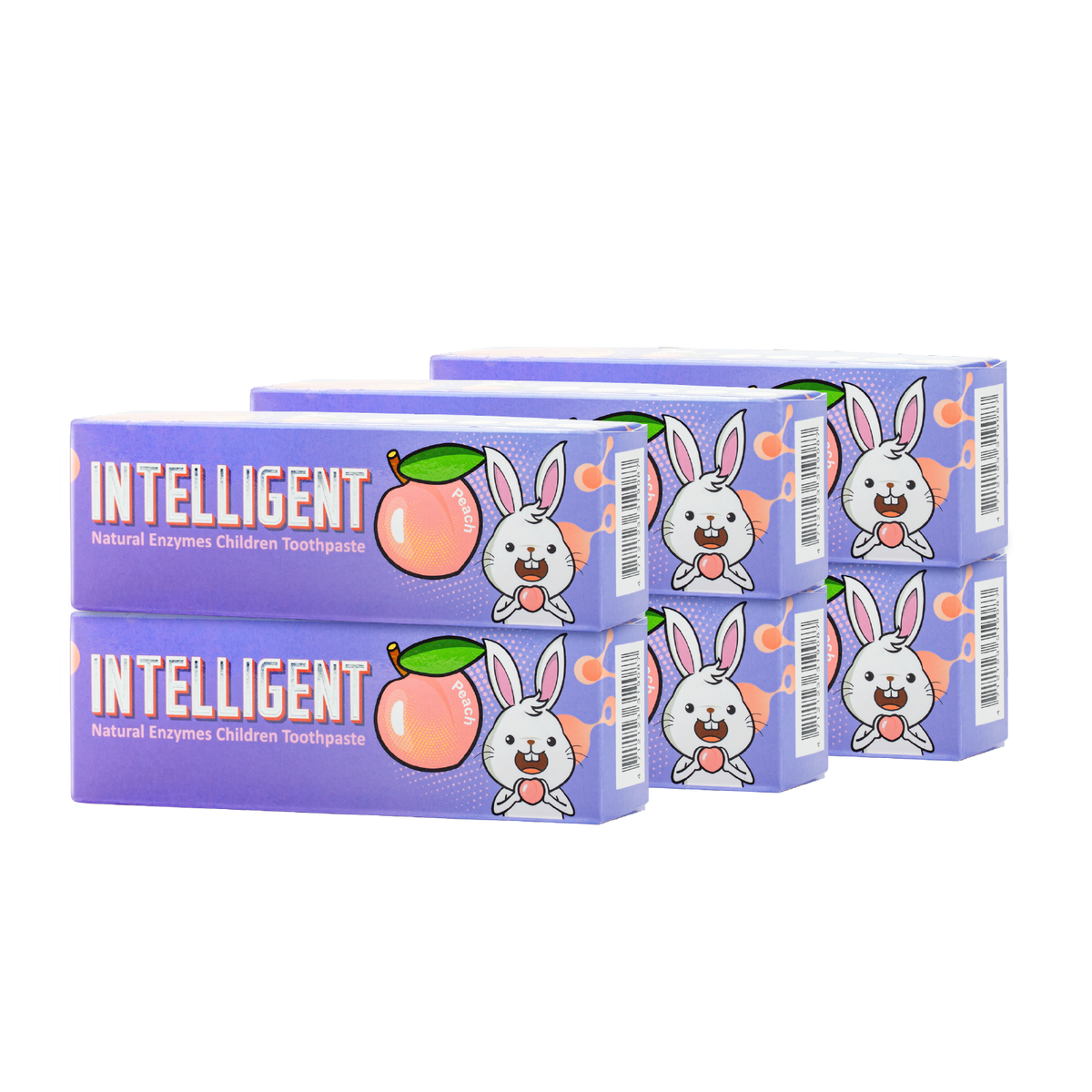 INTELLIGENT 因特力淨兒童酵素牙膏【水蜜桃】 40g x6