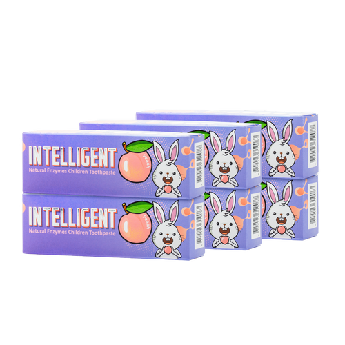 INTELLIGENT 因特力淨兒童酵素牙膏【水蜜桃】 40g x6