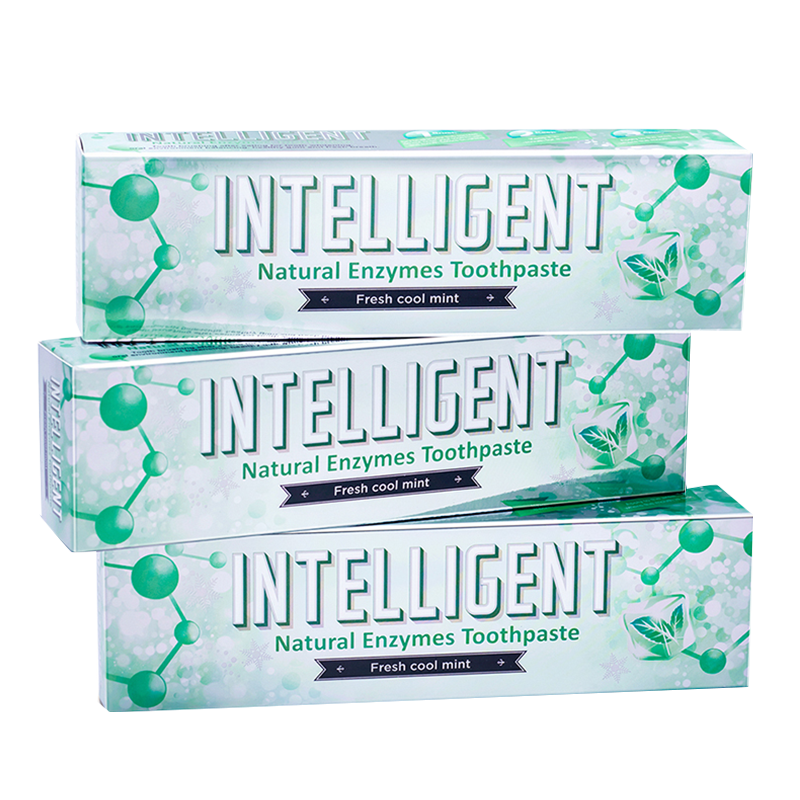 INTELLIGENT 因特力淨成人酵素牙膏【冰晶薄荷】80g x3